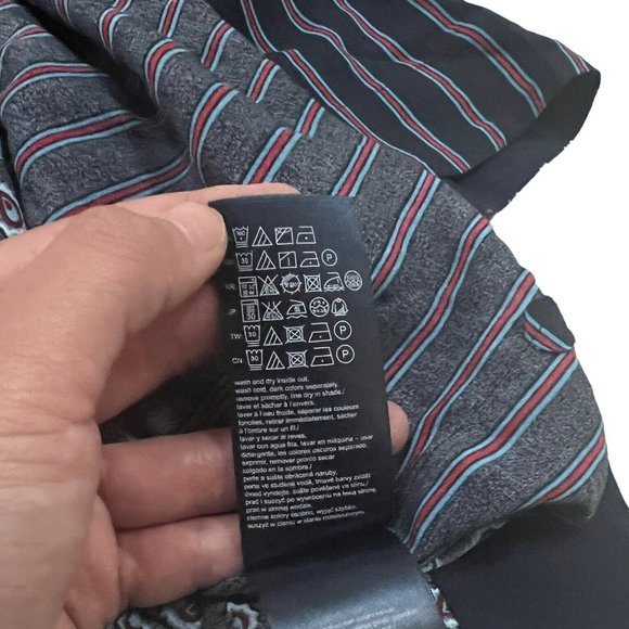 Tommy Hilfiger Stripes Paisley Print Short Sleeve Top Size 6 XXS Chiffon VGC - Picture 8 of 8